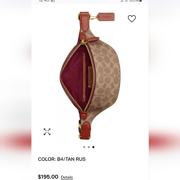 COACH Essential Signature Canvas Belt Bag in tan/rust - Picture 3 of 8